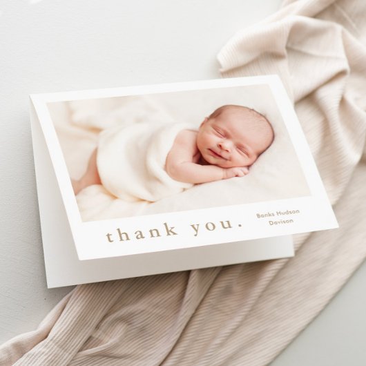 Simple Type Photo-Baby Bedankkaart