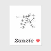 Simple typographic custom initials minimalist sticker (Vel)