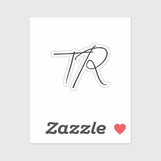 Simple typographic custom initials minimalist sticker (Vel)