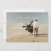 Simple Typographic Full Photo Dubbelzijd 3 Photo Save The Date (Voorkant)