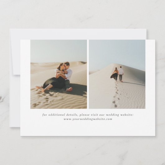 Simple Typographic Full Photo Dubbelzijd 3 Photo Save The Date (Achterkant)