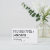 Simple Typographic Photographer Visitekaartje (Staand voorkant)