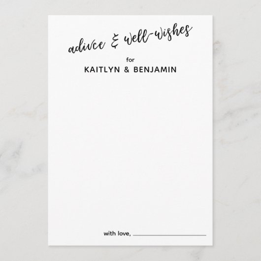 Simple Typography Advice & Well Wishes Advieskaart (Voorkant)