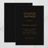 Simple Typography Black Gold Couple Shower Bridal Kaart (Voorkant / Achterkant)