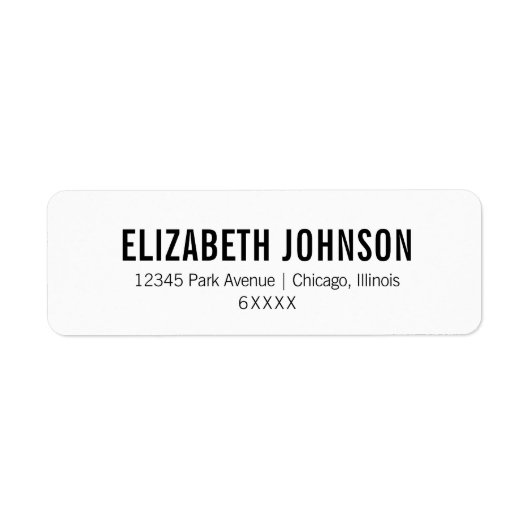 Simple Typography Bridal Address Etiket (Voorkant)