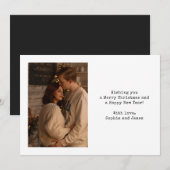 Simple Typography Couple Photo Black Christmas Feestdagenkaart (Voorkant / Achterkant)