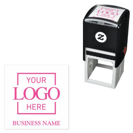 Simple Typography Custom Business Logo Branding Zelfinktende Stempel (In situ)
