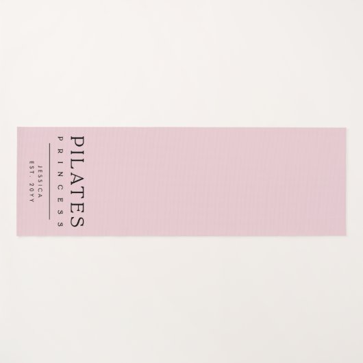 Simple Typography Custom Pink Pilates Princess Yogamat (Voorkant (horizontaal))