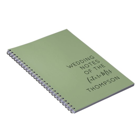 Simple Typography Future Mrs Sage Green Wedding Notitieboek (Rechterzijde)