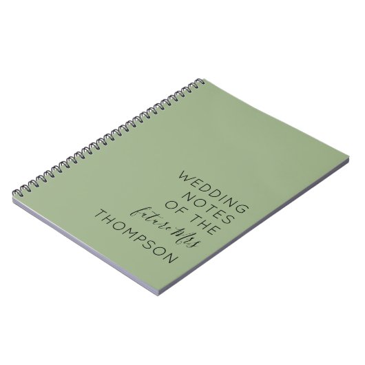 Simple Typography Future Mrs Sage Green Wedding Notitieboek (Linkerzijde)