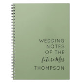 Simple Typography Future Mrs Sage Green Wedding Notitieboek (Voorkant)
