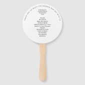 Simple Typography Photo Background Wedding Program Handwaaier (Achterkant)