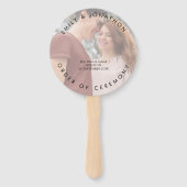 Simple Typography Photo Background Wedding Program Handwaaier (Voorkant)