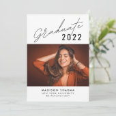 Simple Typography Photo Calligraphy Afstuderen Kaart (Staand voorkant)