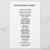 Simple Typography Plain Wedding Program (Achterkant)