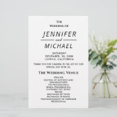 Simple Typography Plain Wedding Program (Staand voorkant)