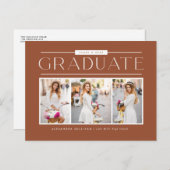 Simple Typography Terracotta Photo Afstuderen Briefkaart (Voorkant / Achterkant)