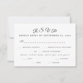 Simple Vintage Monogram Faux Gold Wedding RSVP (Voorkant)
