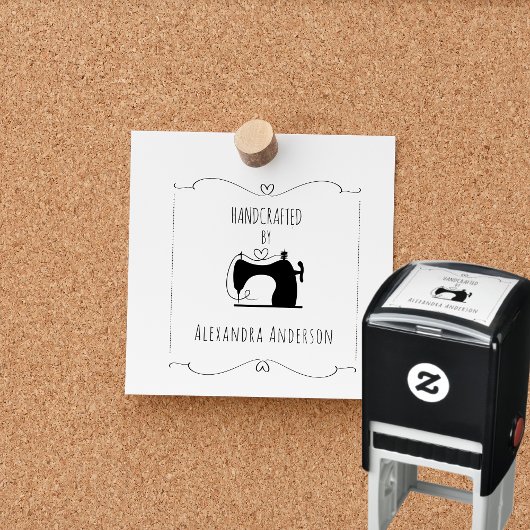Simple Vintage Sewing Machine Hand Craft Zelfinktende Stempel