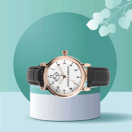 Simple Vintage Style Floral Monogram couple names Horloge