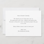 Simple Violet Baby Photo Collage Announcement Card Kaart (Achterkant)