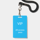 simple vip all access pass concert name occassion badge (Voorzijde met lanyard)