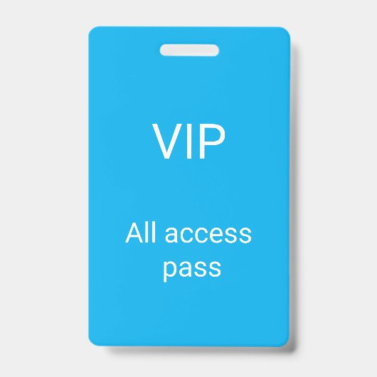 simple vip all access pass concert name occassion badge (Voorzijde)