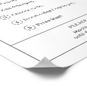 Simple Washer Instructions Laundromat Wall Poster (Hoek)