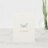 Simple watercolor  blue butterfly Sympathy card Bedankkaart (Voorkant)