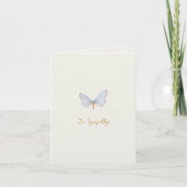 Simple watercolor  blue butterfly Sympathy card Bedankkaart