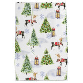 Simple watercolor Boho Christmas Reindeer tree Medium Cadeauzakje (Achterkant)