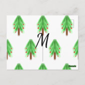 Simple watercolor Christmas pattern add monogram Briefkaart (Achterkant)