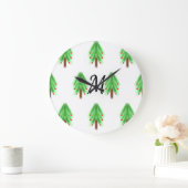 Simple watercolor Christmas pattern add monogram Grote Klok (Huis)