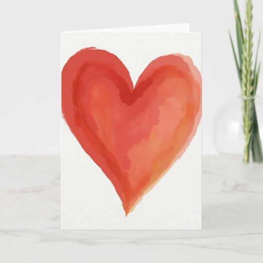Simple Watercolor Heart Card Kaart (Voorkant)