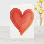 Simple Watercolor Heart Card Kaart (Gele Bloem)