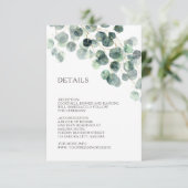 Simple Watercolor Leave Greenery Wedding Informatiekaartje (Staand voorkant)