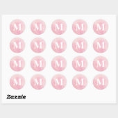 Simple Watercolor Monogram Ronde Sticker (Vel)