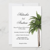 simple watercolor palm tree wedding invitation kaart (Voorkant)