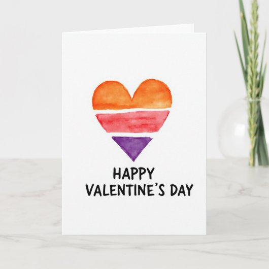 Simple Watercolor Valentines Card Kaart (Voorkant)