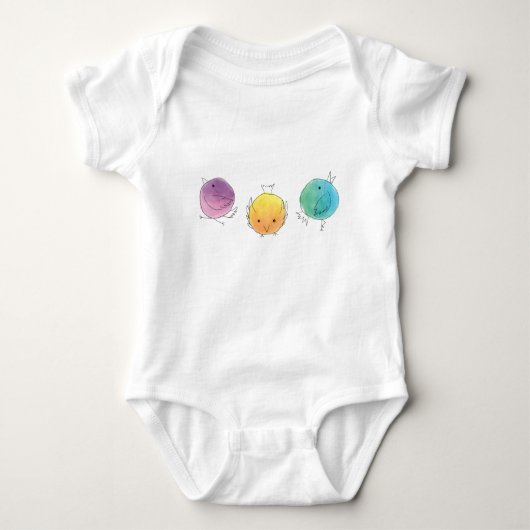 Simple Watercolour Birds Romper (Voorkant)