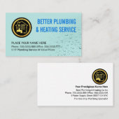 Simple Waterdrops Plumber Service Visitekaartje (Voorkant / Achterkant)