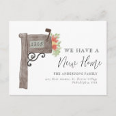 Simple Waterverf Brown Mailbox New Home Moving Aankondigingskaart (Voorkant)