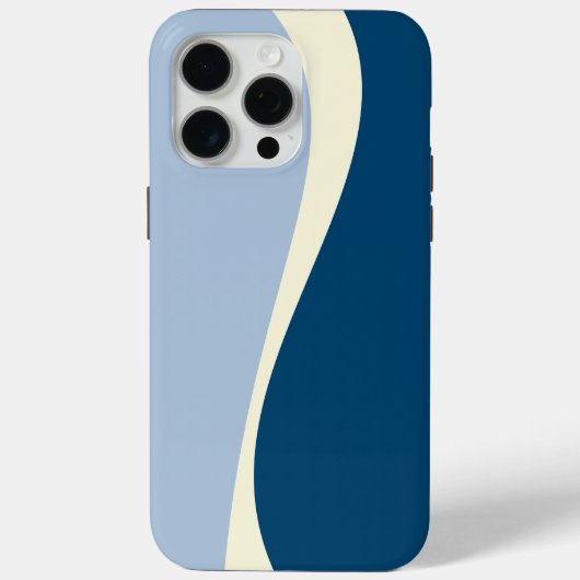 Simple Waves 2 in donkerblauw, lichtblauw en crème Case-Mate iPhone Case (Achterkant)