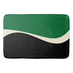 Simple Waves 2 in groen, crème en zwart Badmat