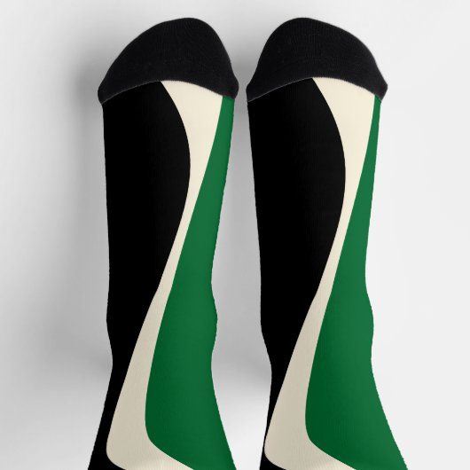Simple Waves 2 in groen, crème en zwart Sokken (Top)