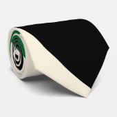 Simple Waves 2 in groen, crème en zwart Stropdas (Opgerold)