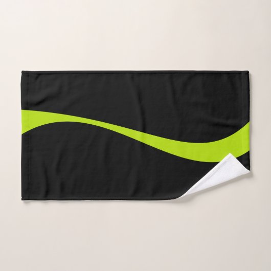 Simple Waves 2 in Lime Groen en Zwart Bad Handdoek (Handdoek)