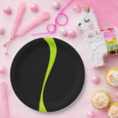 Simple Waves 2 in Lime Groen en Zwart Papieren Bordje (Feest)