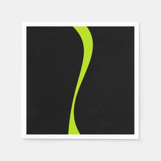 Simple Waves 2 in Lime Groen en Zwart Servet (Voorkant)