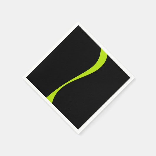 Simple Waves 2 in Lime Groen en Zwart Servet (Hoek)
